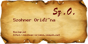Szohner Oriána névjegykártya